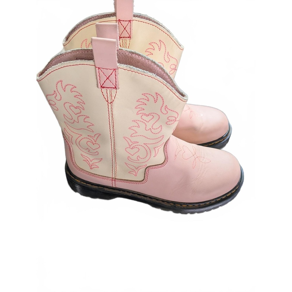 Dr. Martens Strixon J Western Boots Pink Leather US 5 UK3 Festival Coquette - Picture 9 of 9